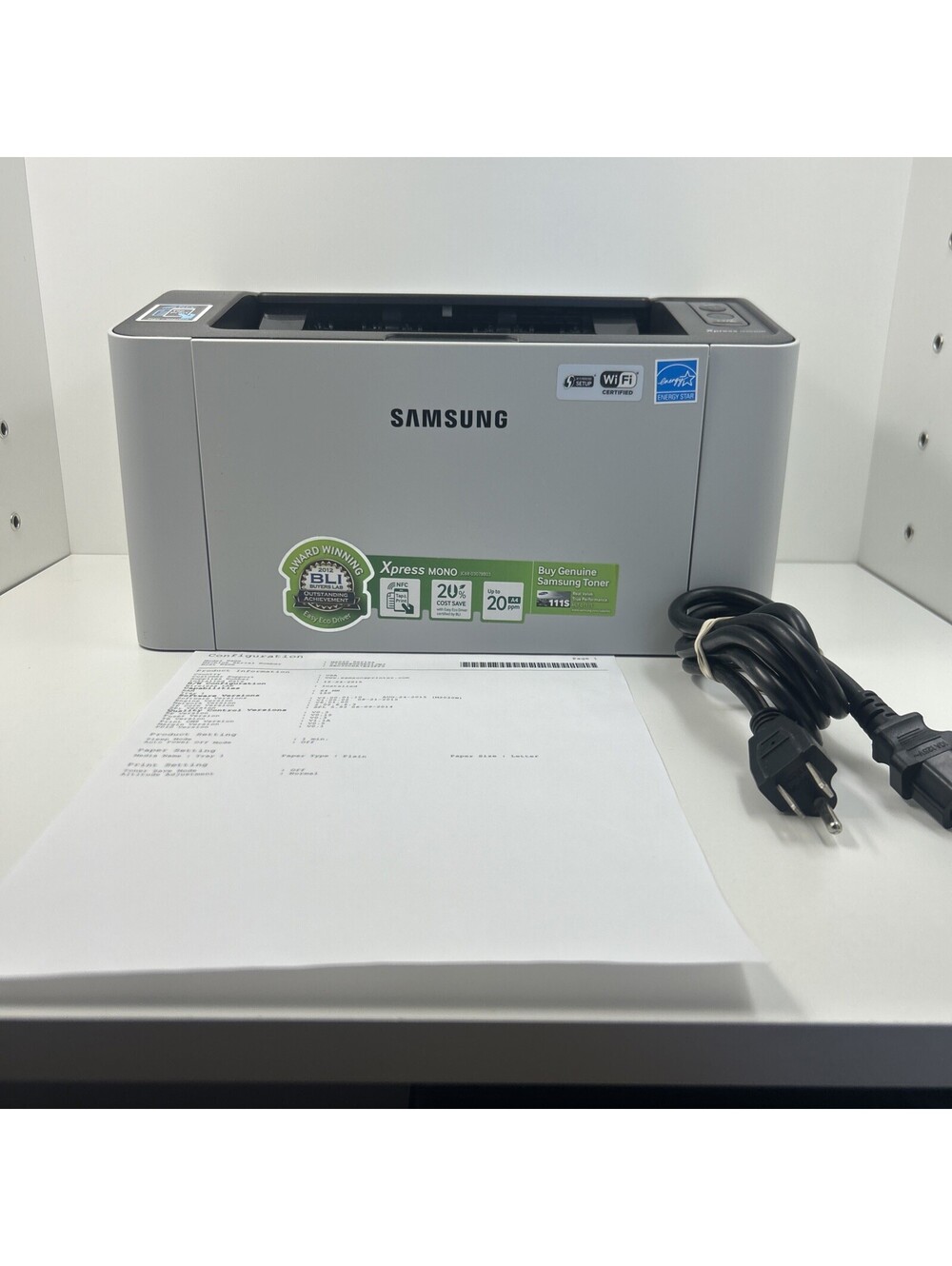 Samsung Xpress M2020W Wireless Monochrome Laser Printer W/ Power Cord - Working